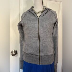 Patagonia Women’s Cloud Stack Hoodie Grey Full Zip Medium Pockets Thumbhole